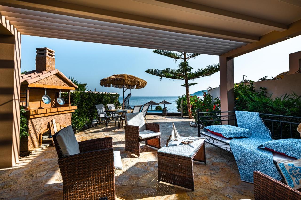 Beachfront Andriana Villa With Mini Pool And Spa Vasilikí Exterior foto